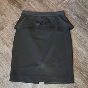 Express Elegant Black Pencil Skirt with Peplum